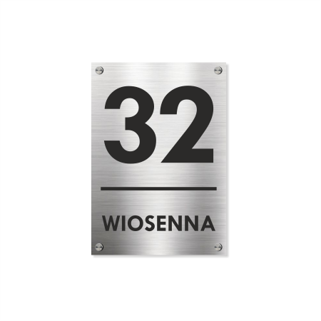 Tablica na dom - NOWECZESNA dibond srebrny, 21x30cm, WARIANTY