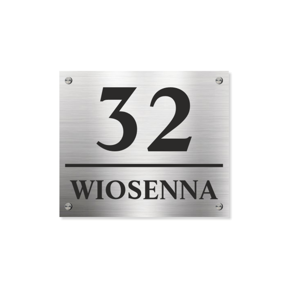 Tablica na dom - NOWECZESNA dibond srebrny, 29x25cm, WARIANTY