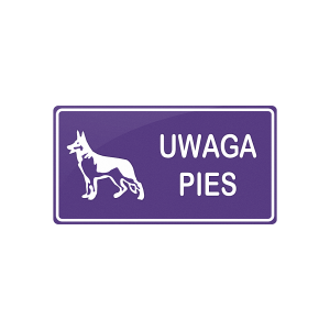 Tablica - Uwaga Pies