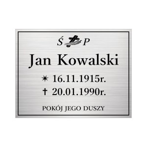 Tablica nagrobkowa - Aluminiowa typu Dibond 3mm