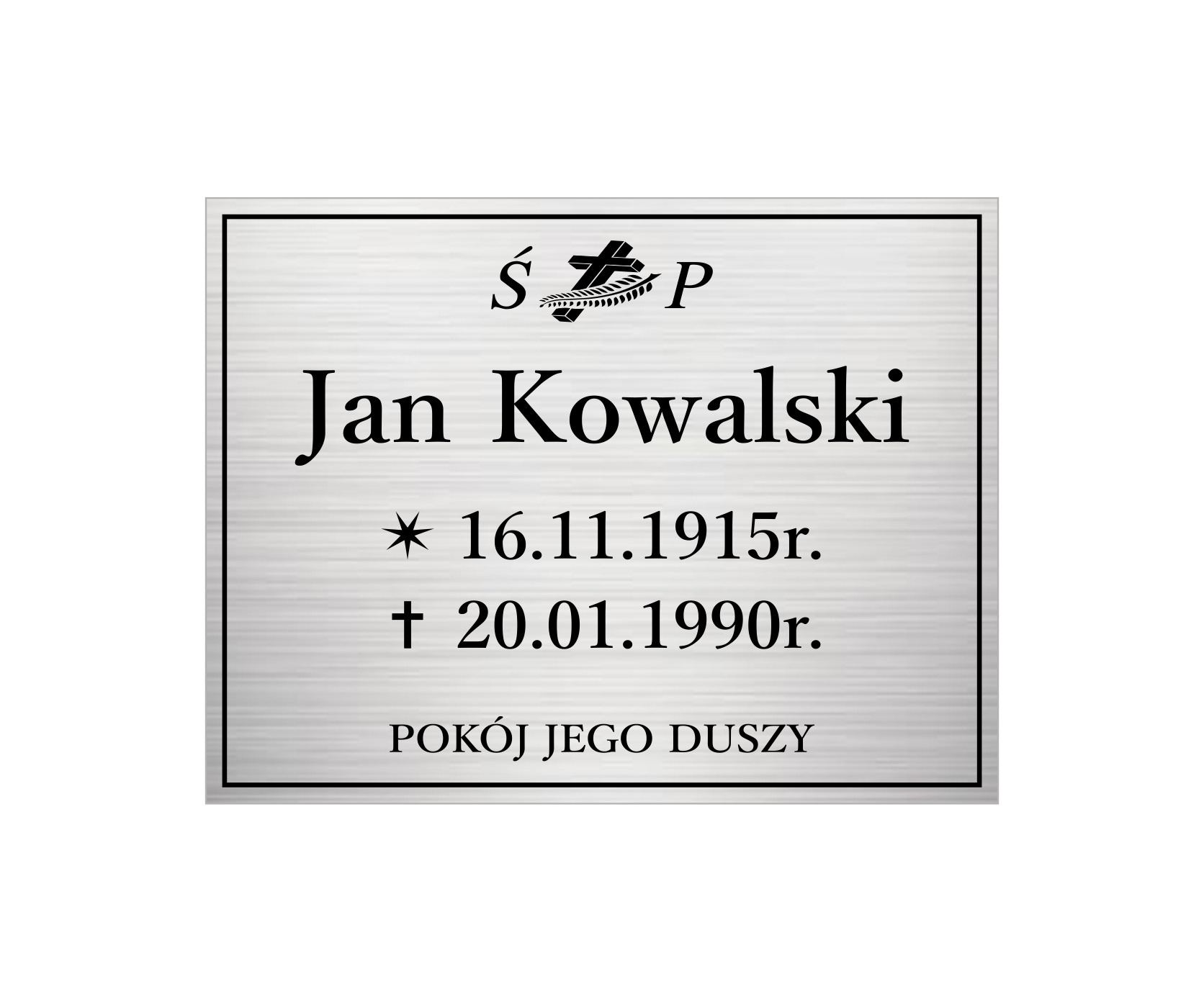Tablica nagrobkowa - Aluminiowa typu Dibond 3mm